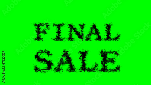 Final Sale smoke text effect green isolated background. animated text effect with high visual impact. letter and text effect. 