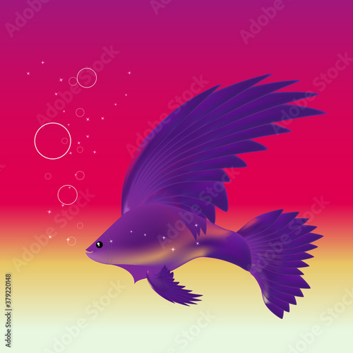 Purple Exotic Tropical Aquarium Fish Icon