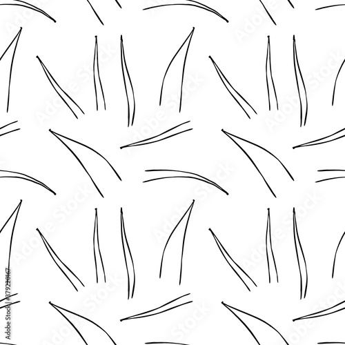 Pine needles seamless pattern texture on white background
