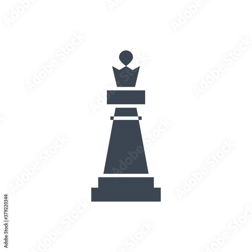 Chess Piece Queen Related Vector Glyph Icon. Isolated on White Background. Vector Illustration.