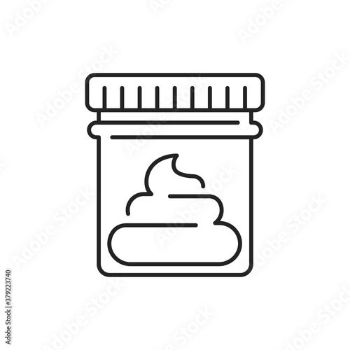 Fecal analysis black line icon. Medical and scientific concept. Laboratory diagnostics. Pictogram for web, mobile app, promo. UI UX design element