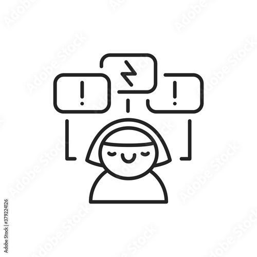 Stress resistance black line icon. Soft skills. Pictogram for web, mobile app, promo. UI UX design element.