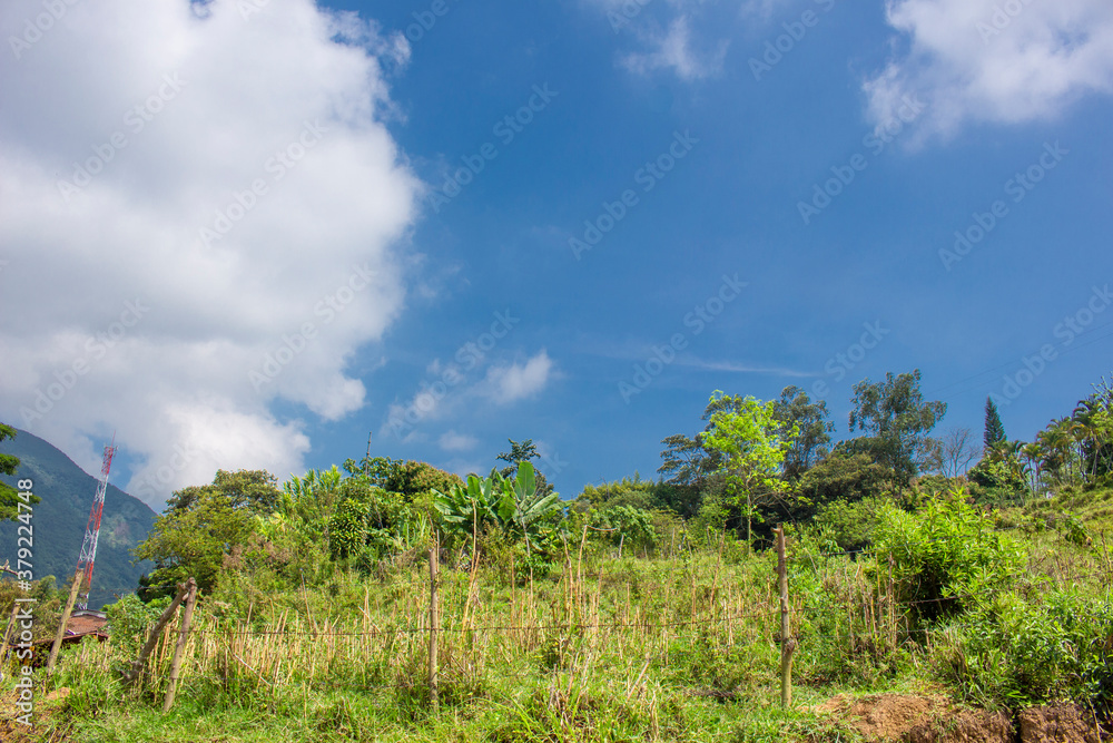Fototapeta premium Colombian landscapes. Green mountains in Colombia, Latin America