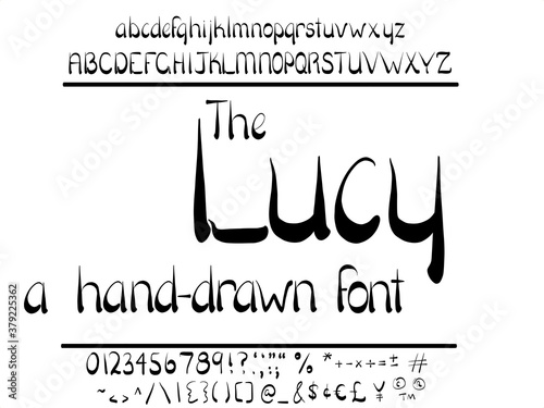 Hand Drawn Font Typeface. Cute sans serif letters that look pretty in print.