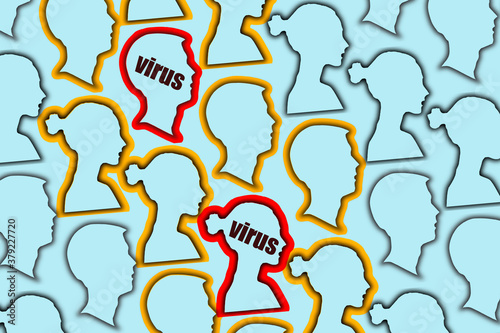 Silhouettes of man and woman representing contagions virus