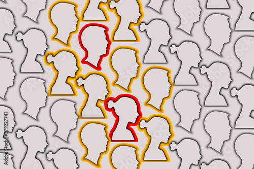 Silhouettes of man and woman representing contagions