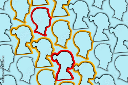 Silhouettes of man and woman representing contagions