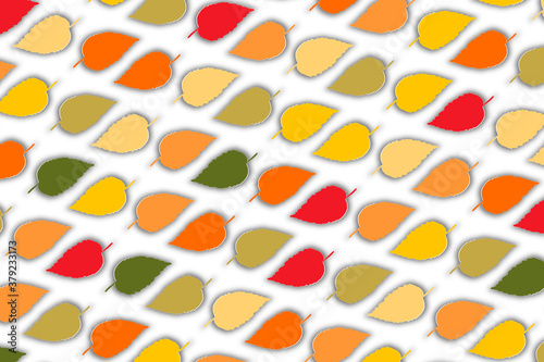 Background of multi-colored leaves representing autumn