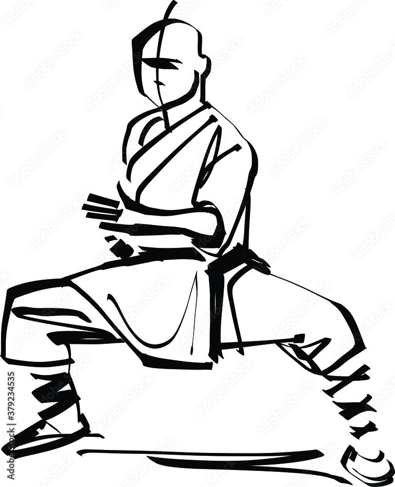 the vector illustration of the wushu master the vector illustration of the wushu master
