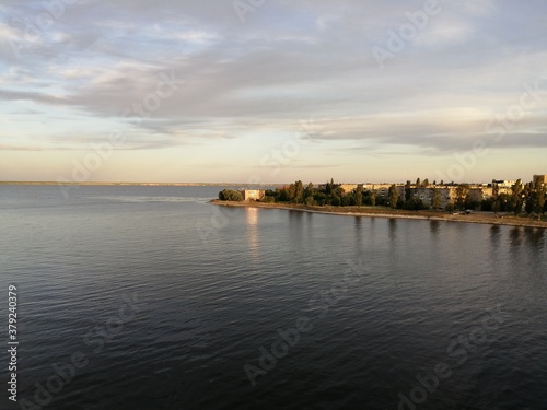 sunset over the river