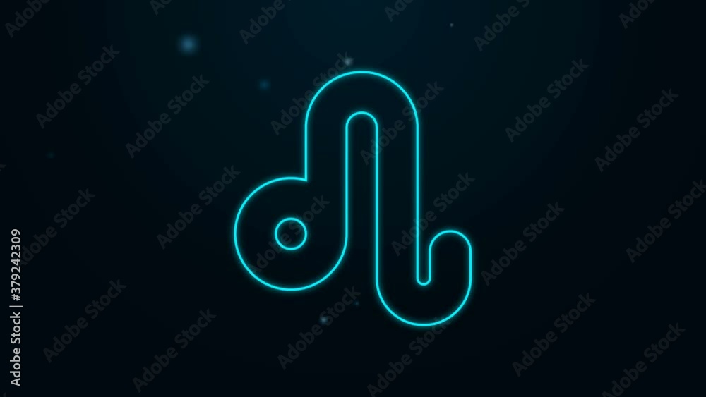 Glowing neon line Leo zodiac sign icon isolated on black background. Astrological horoscope collection. 4K Video motion graphic animation Glowing neon line Leo zodiac sign icon isolated on black background. Astrological horoscope collection. 4K Video motion graphic animation