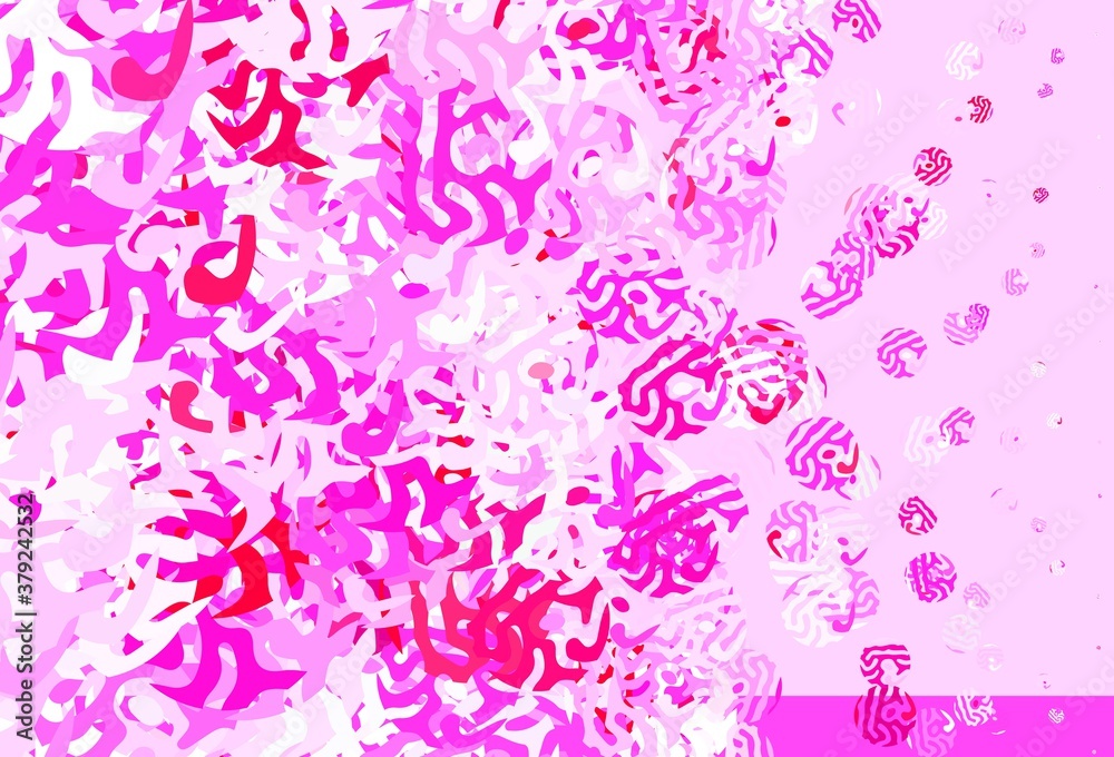 Light Pink vector template with chaotic shapes.