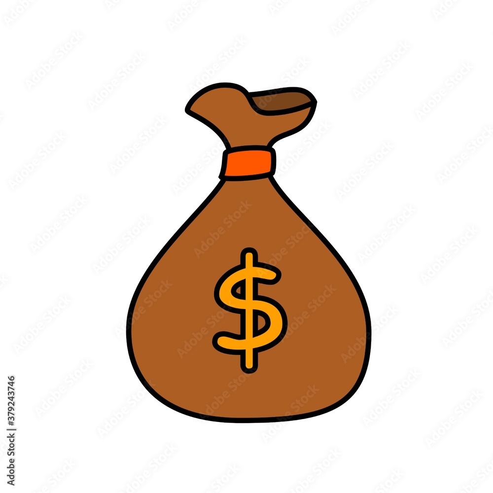money bag vector illustration. money bag cartoon vector on white background
