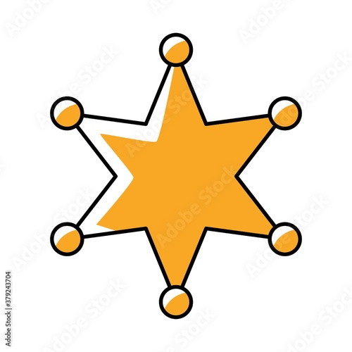Sheriff badge icon vector illustration. Sherif badge isolated on white background.