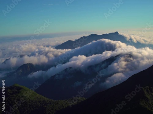 Clouds passing over mountains timelapse in Pico Caratuva, Paraná Brazil