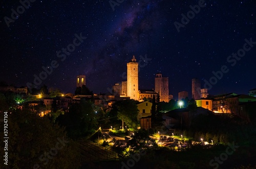 view of the village of San gimignano (in the province of Siena) with its ancient towers