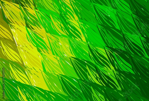 Light Green, Yellow vector pattern with bent lines.