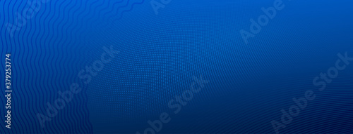 Abstract halftone background of small dots and wavy lines in blue colors