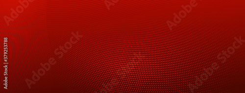 Abstract halftone background of small dots and wavy lines in red colors