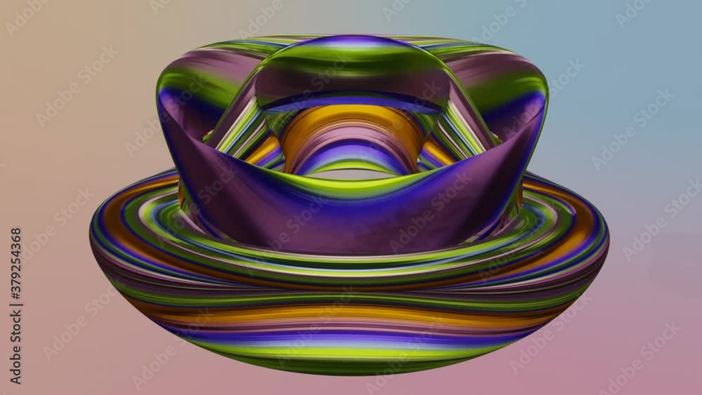 Manmade futuristic flower created in 3D using torus deformation