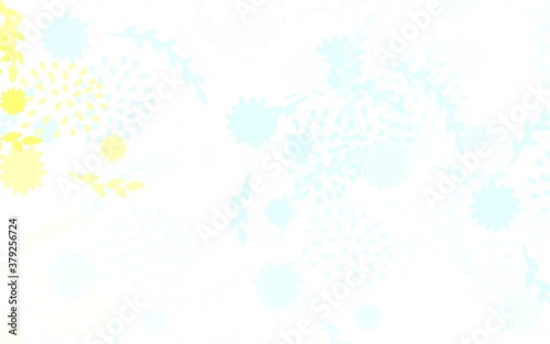 Light Blue  Yellow vector elegant template with flowers  roses.