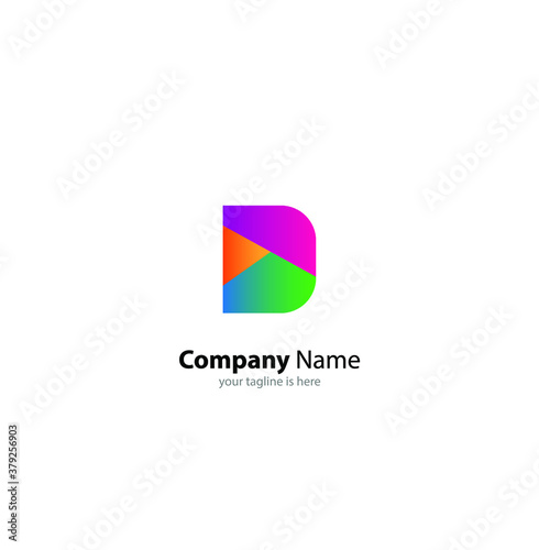 The simple elegant logo of letter D with white background