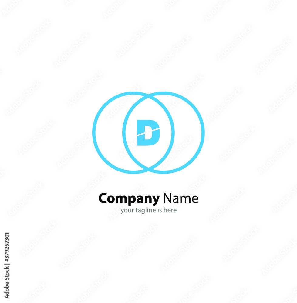 The simple elegant logo of letter D with white background The simple elegant logo of letter D with white background
