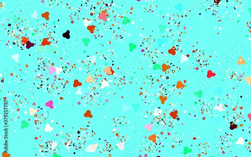 Light Green, Red vector background with abstract shapes.