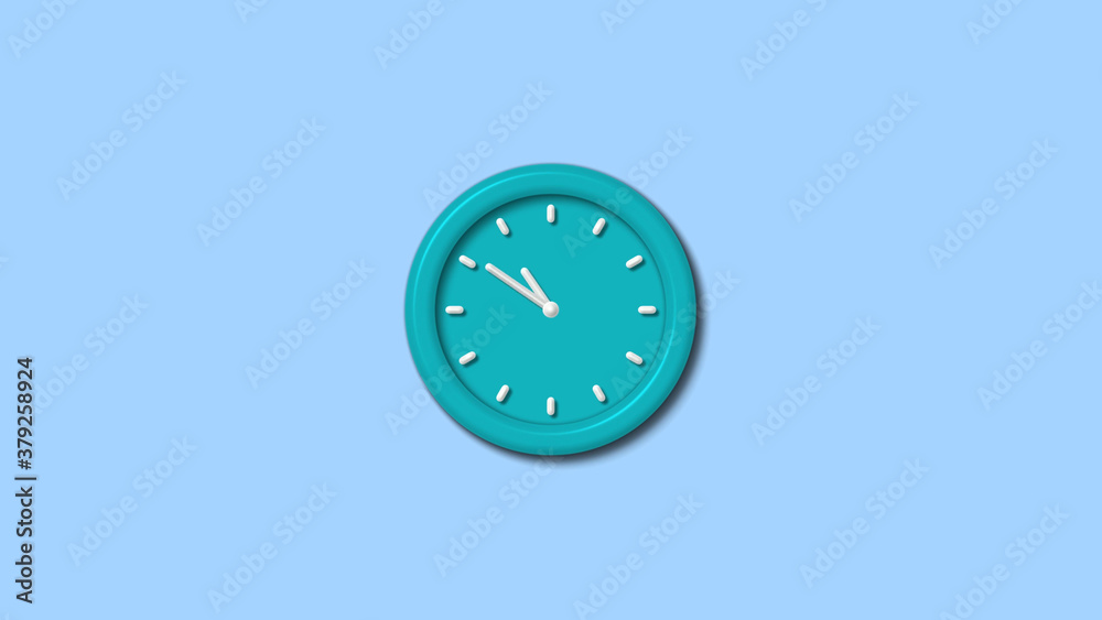 New cyan color 3d wall clock on aqua light background,wall clock New cyan color 3d wall clock on aqua light background,wall clock