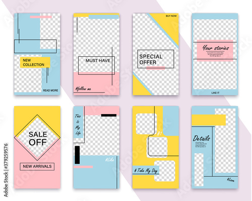 Template for Instagram Stories. Modern fashion cover design for social media, flyers.