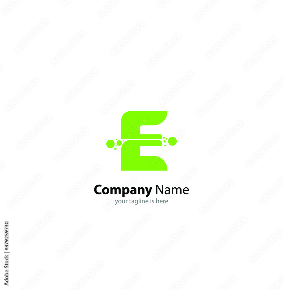 the simple modern logo of letter e with white background