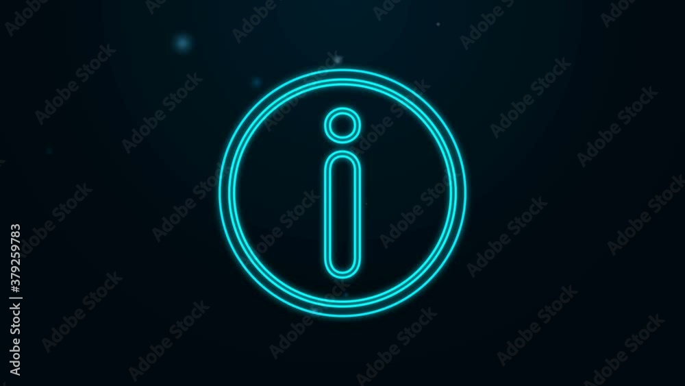 Glowing neon line Information icon isolated on black background. 4K Video motion graphic animation Glowing neon line Information icon isolated on black background. 4K Video motion graphic animation