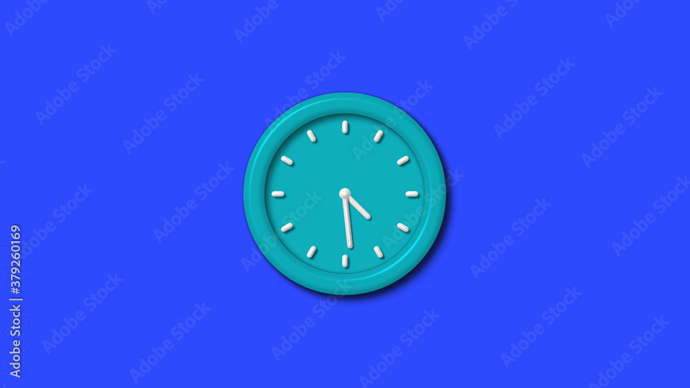 Amazing 12 hours 3d wall clock on blue background,wall clock Amazing 12 hours 3d wall clock on blue background,wall clock