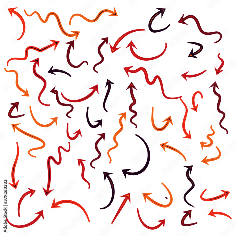 colorful hand drawn arrows. colorful hand drawn arrows.