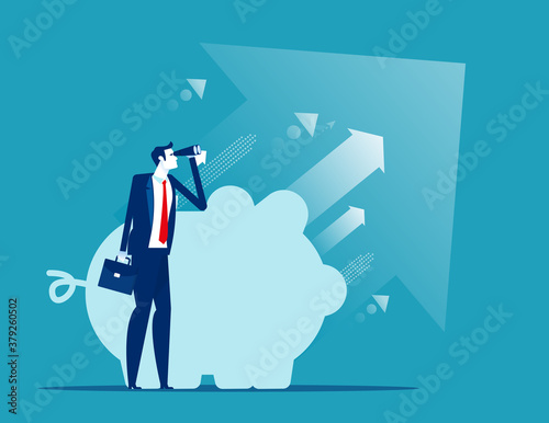 The Business search investment and piggy bank