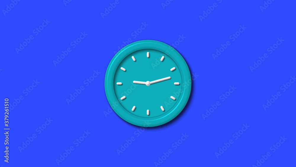 New cyan color 3d wall clock on blue background,wall clock New cyan color 3d wall clock on blue background,wall clock