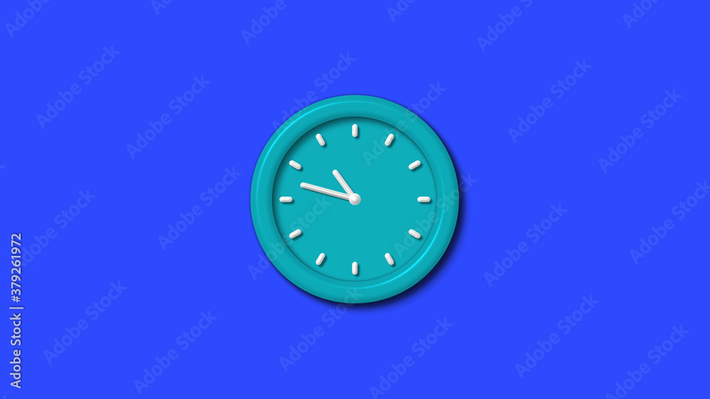 New cyan color 3d wall clock on blue background,wall clock New cyan color 3d wall clock on blue background,wall clock