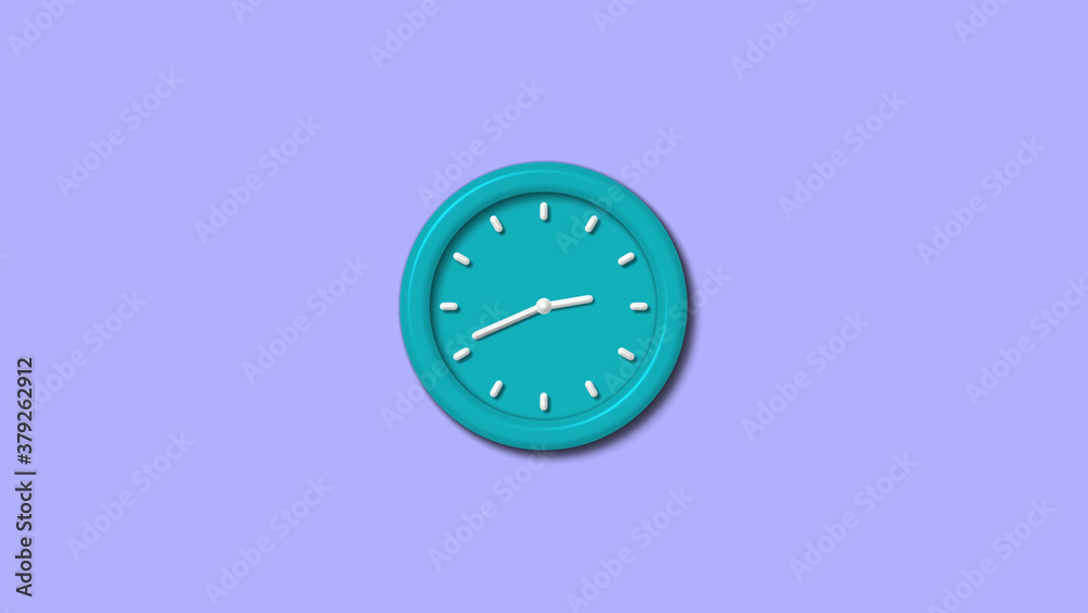 New cyan color 3d wall clock on blue light background,wall clock New cyan color 3d wall clock on blue light background,wall clock