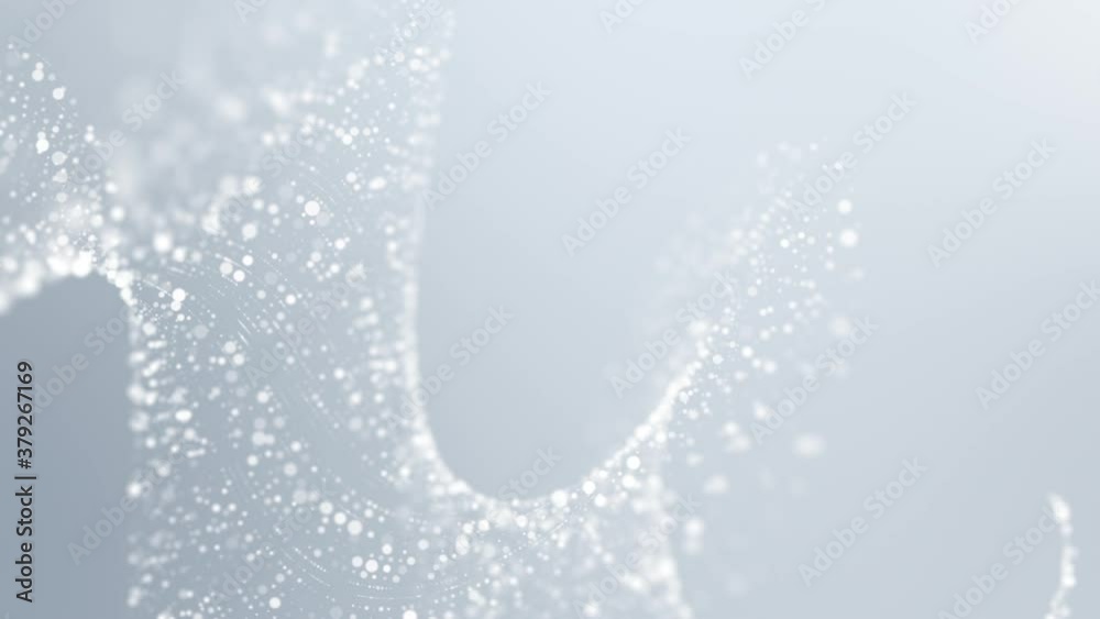 Abstract background of clean white particle lines distorted floating. Swirling white dot lines for the presentation theme.
