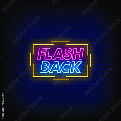 Flashback Neon Signs Style Text Vector photo