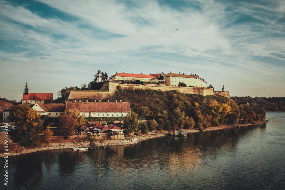 Obraz premium Petrovaradin fortress and Danube river, Novi Sad, Serbia