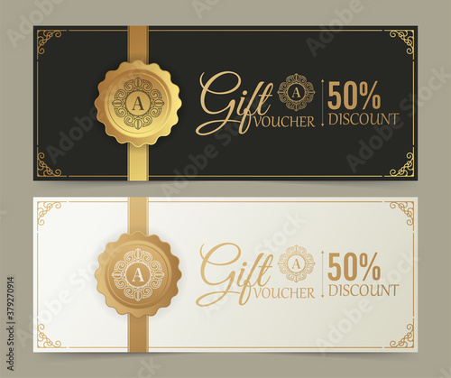 Gift voucher template with ornament style