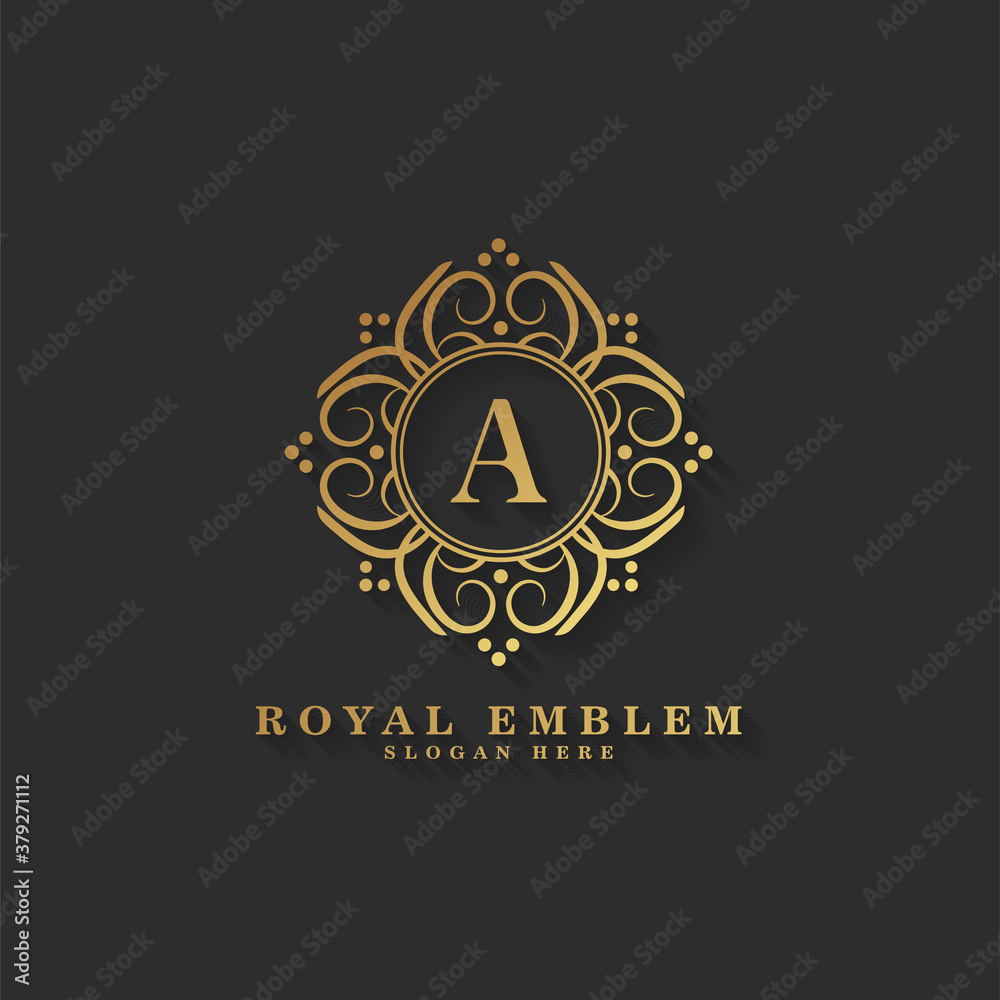 Ornamental luxury letter a logo