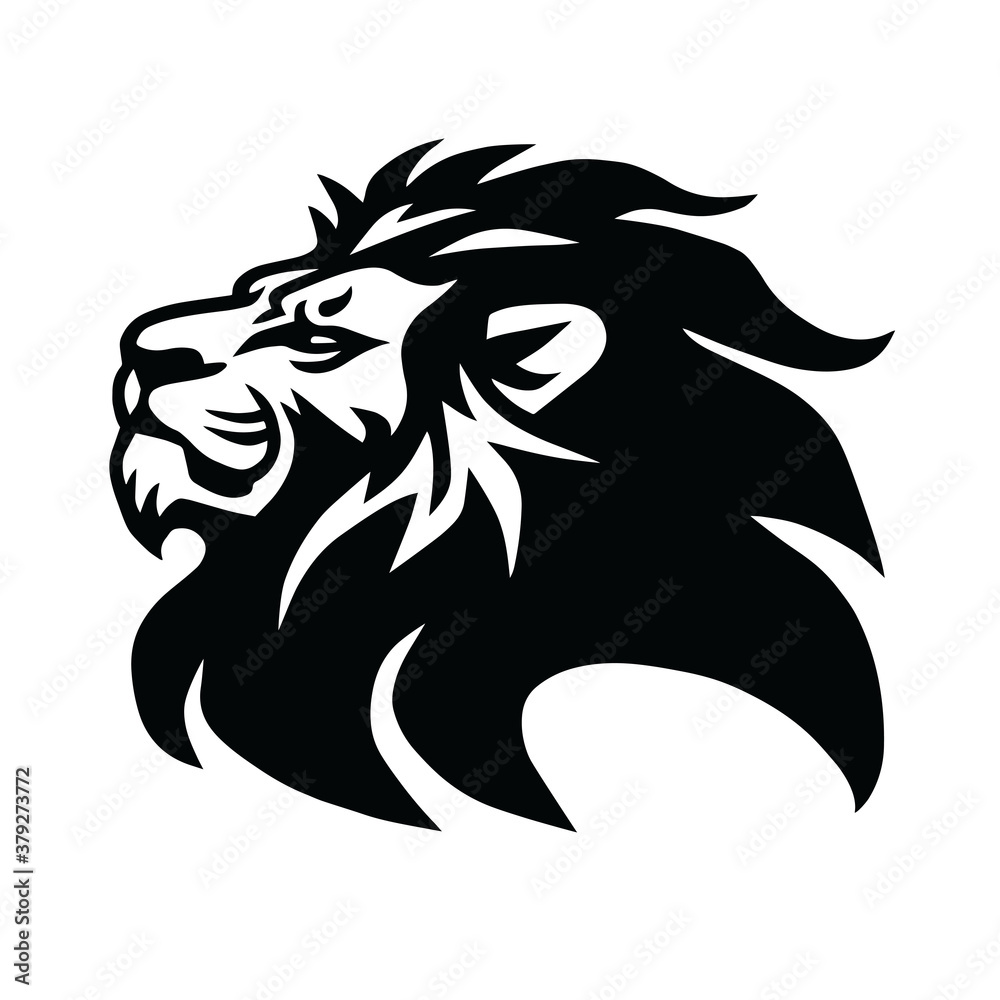 Wild Lion Head Logo Mascot Vector Icon Design