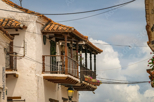 Close up of a typical balcony at a colonial house, Santa Cruz de Mompox, Colombia, World Heritage
 photo