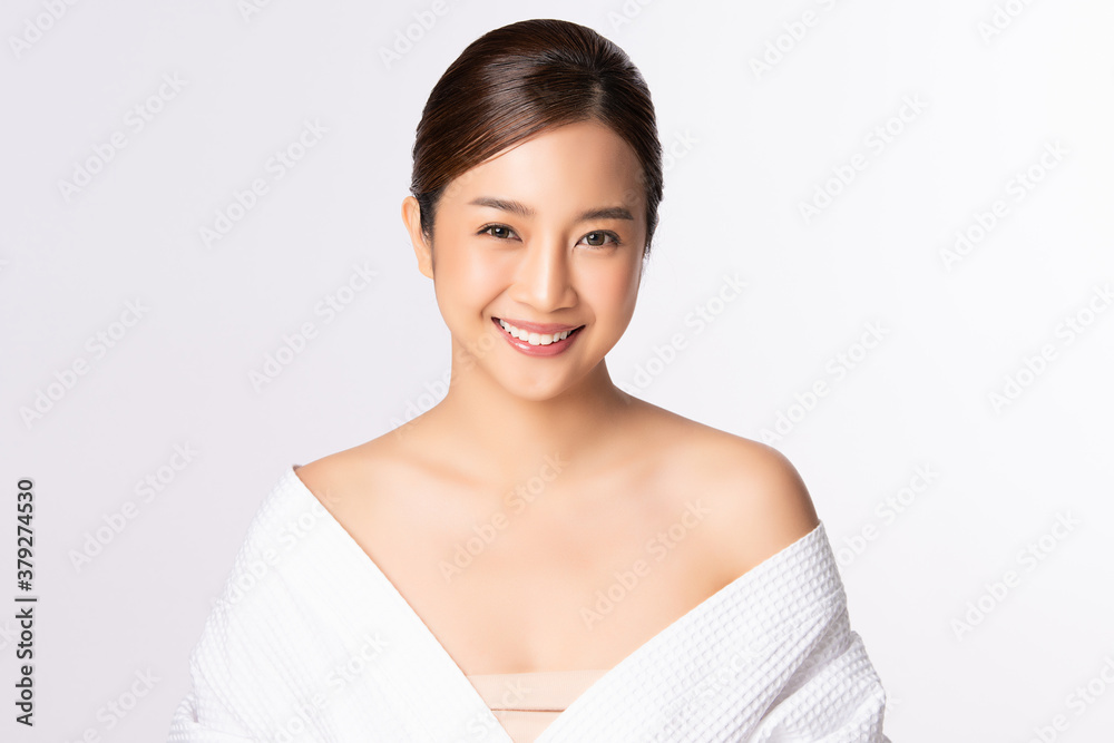 Beautiful young asian woman with clean fresh skin on white background, Face care, Facial treatment, Cosmetology, beauty and spa, Asian women portrait Beautiful young asian woman with clean fresh skin on white background, Face care, Facial treatment, Cosmetology, beauty and spa, Asian women portrait