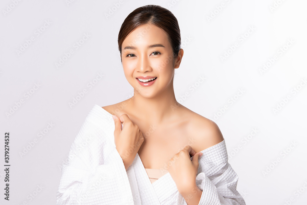 Beautiful young asian woman with clean fresh skin on white background, Face care, Facial treatment, Cosmetology, beauty and spa, Asian women portrait Beautiful young asian woman with clean fresh skin on white background, Face care, Facial treatment, Cosmetology, beauty and spa, Asian women portrait