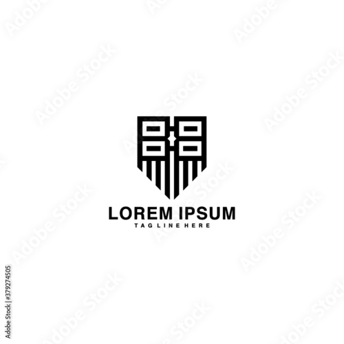 Minimal Luxury BB Initial Based White and Black color logo.
