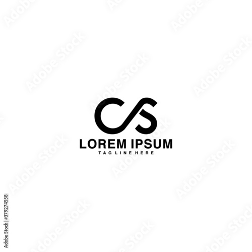 creative minimal CS logo icon design in vector format with letter C S 