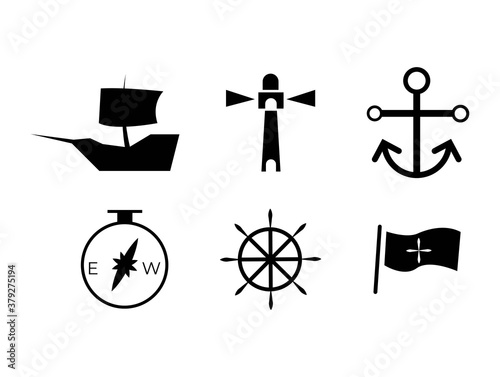 Columbus Day Icon Set Vector Template Design © Glowing Graphics